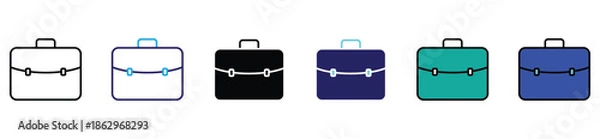Obraz Business Briefcase Icon in Vector Style	