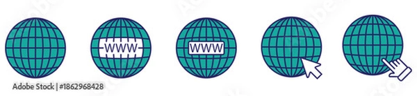 Obraz Internet and Website Icons in Vector Style	