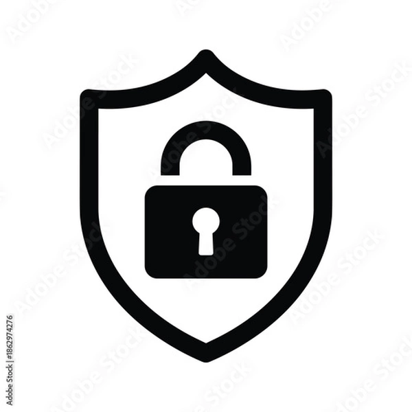 Obraz Secure protection with shield and lock