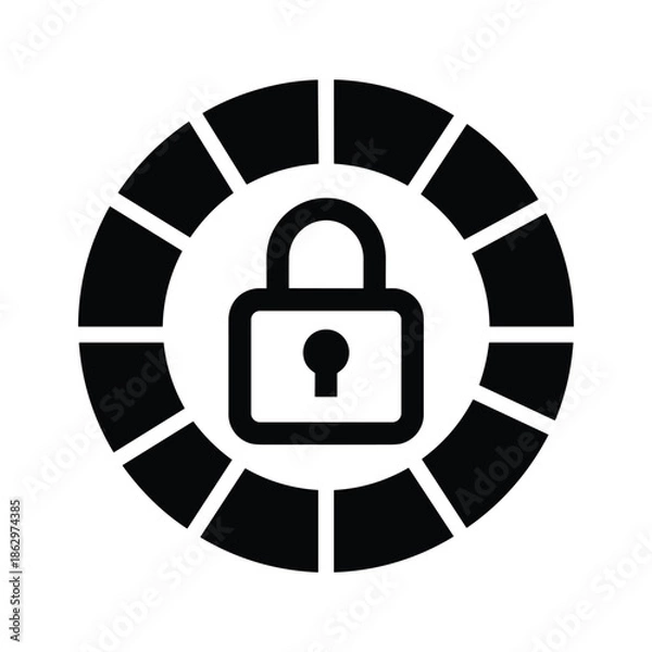 Obraz Secure lock icon with circular border