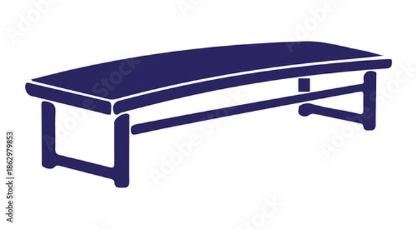 Obraz Simple dark blue bench on transparent background isolated