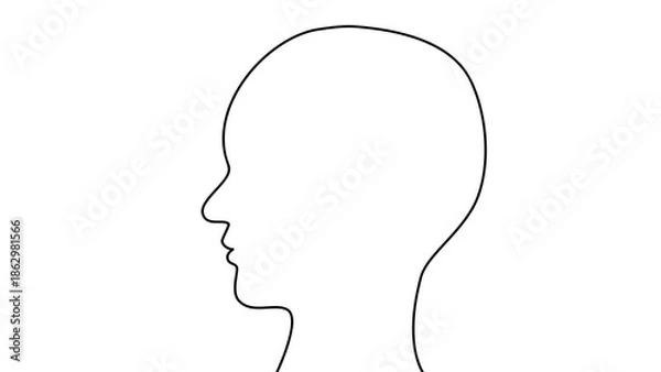 Obraz シンプルな横顔のイラスト