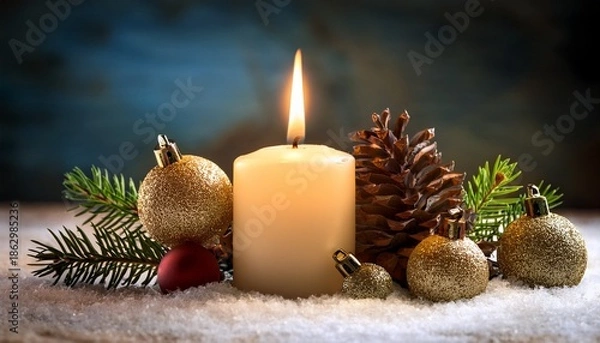 Fototapeta Third Advent Candle Is Burning