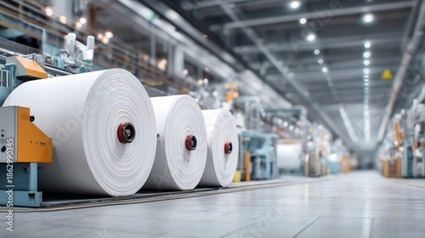 Obraz Industrial paper processing line