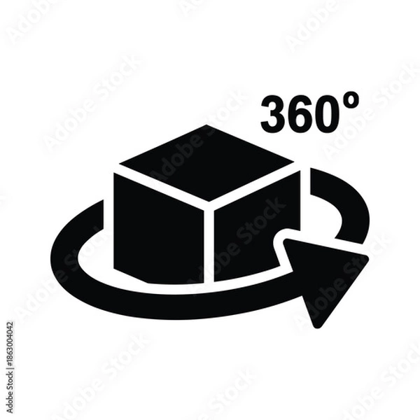 Obraz 3D Cube Rotation Icon