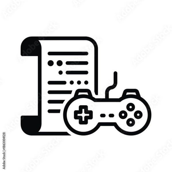 Obraz Game Controller and Document Icon