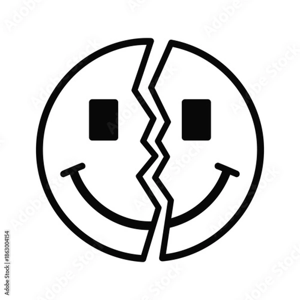 Obraz Broken Smiley Face Icon