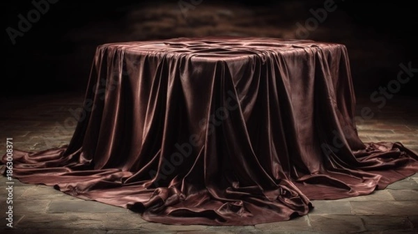 Obraz Luxurious Velvet Fabric on Round Table.
