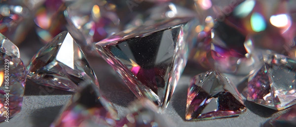 Obraz Luxury Diamonds Closeup with Sparkling Reflections.