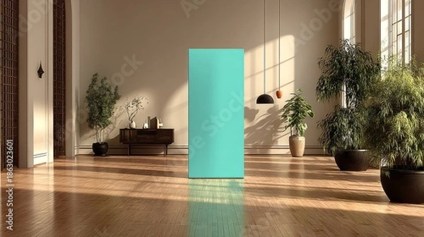 Obraz Glowing Light Box in Modern Interior Space.