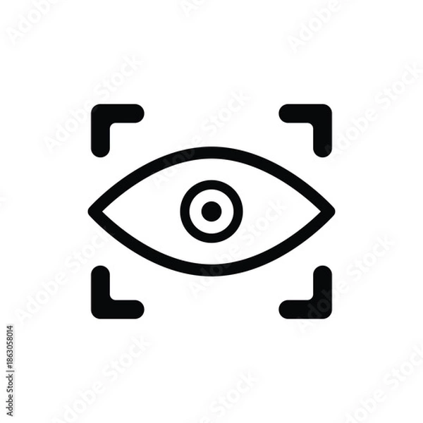 Fototapeta computer vision solid icon vector design good for web or mobile app