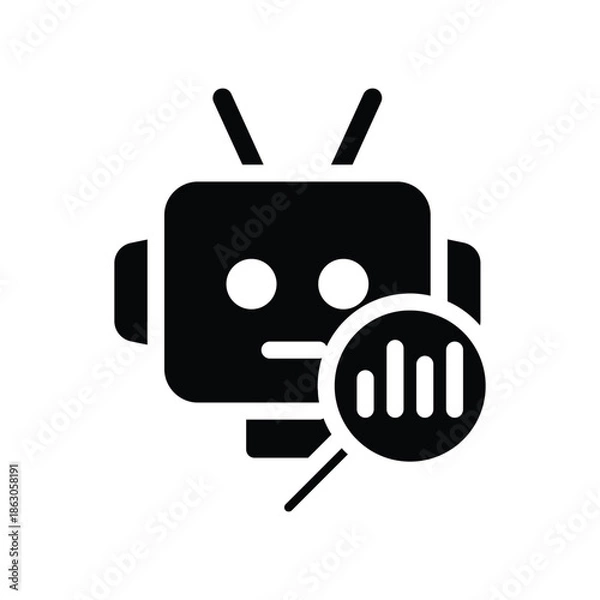 Fototapeta trading bot solid icon vector design good for web or mobile app