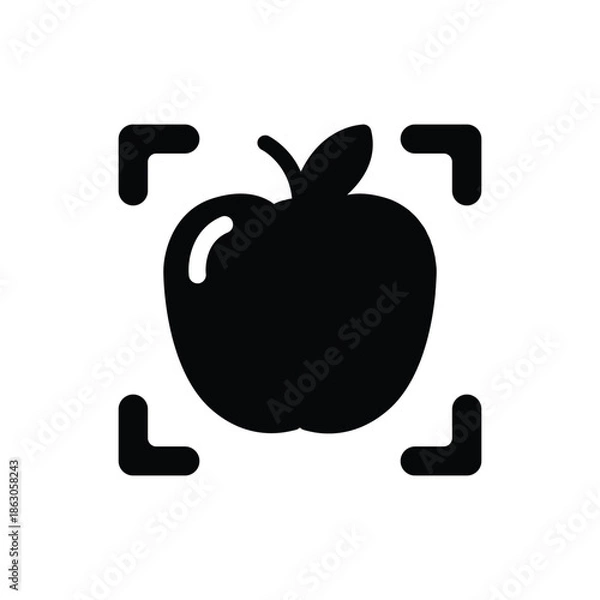 Fototapeta object recognition solid icon vector design good for web or mobile app