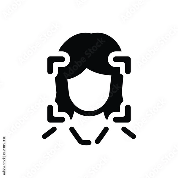 Fototapeta face detection solid icon vector design good for web or mobile app