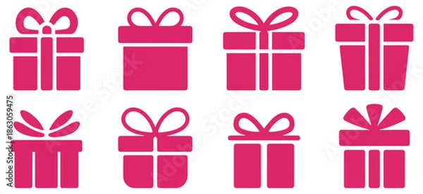 Obraz pink gift boxes ribbon collection
