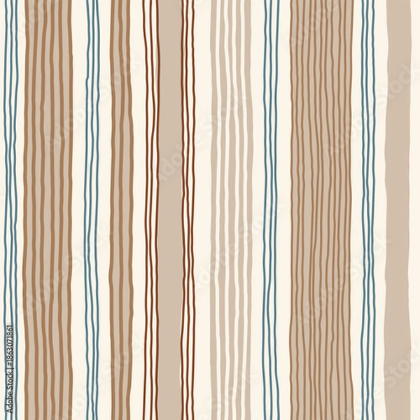 Obraz Lines pattern, stripe seamless print. Vector stripes, wavy hand draw doodle lines