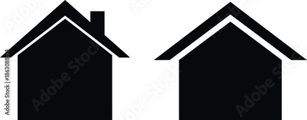 Obraz Two simple black houses side by side