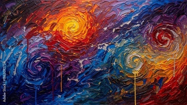 Obraz Vibrant Swirling Patterns in Abstract Art.