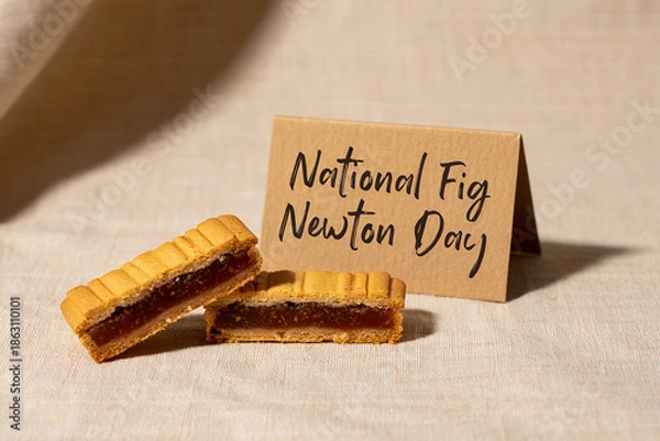 Obraz Fig Filled Cookies on Rustic Surface