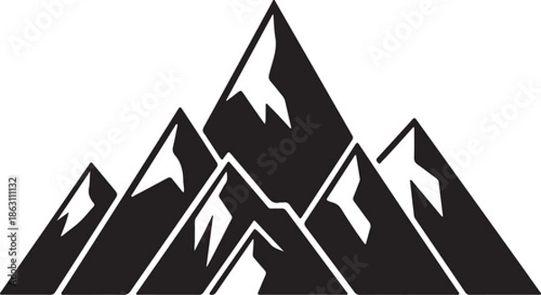 Obraz Mountain peaks illustration