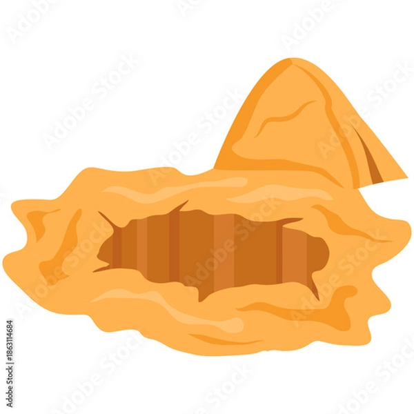 Obraz hole in sand vector drawing.