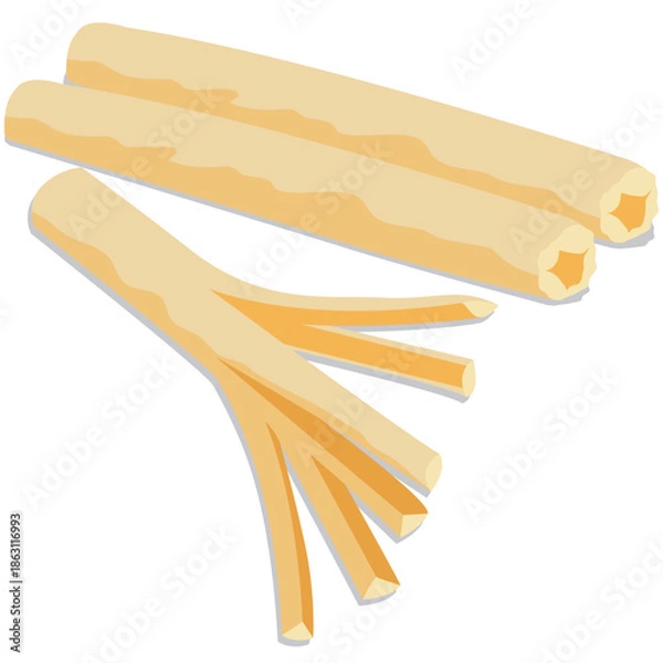 Obraz String processed cheese vector drawing.