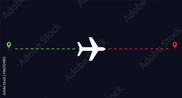 Obraz Air travel path illustration vector.