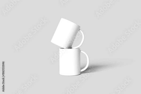 Obraz Blank mug mockup - 3D illustration