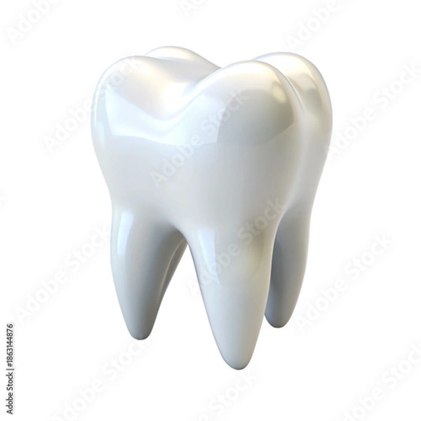 Obraz White Molar Tooth Isolated on White Background