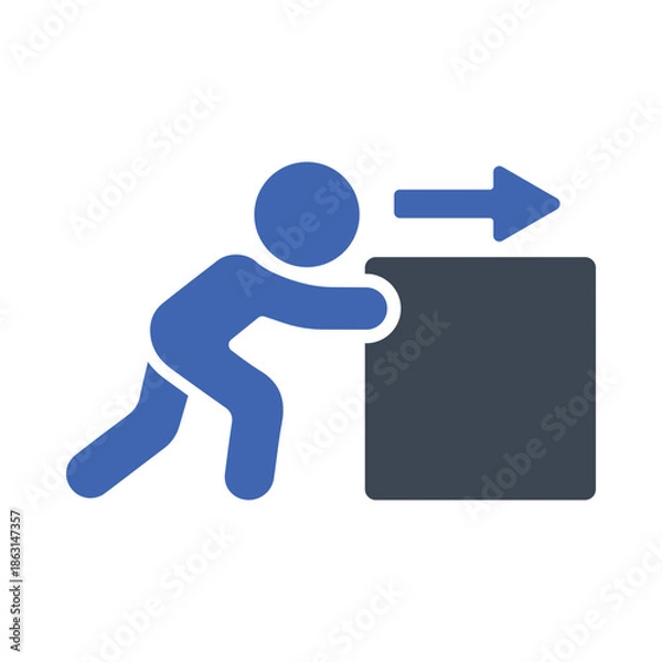 Fototapeta Push Heavy Object Icon