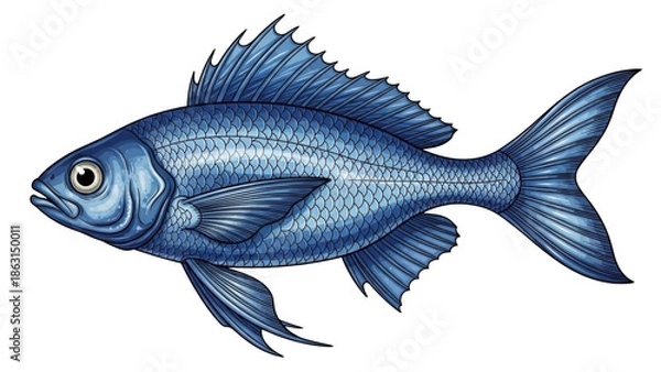 Obraz Blue fish swimming gracefully