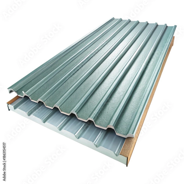 Obraz Roofing Metal Sheets Stacked