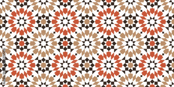 Obraz Moroccan Geometric Tile Pattern Seamless Islamic Mosaic Background