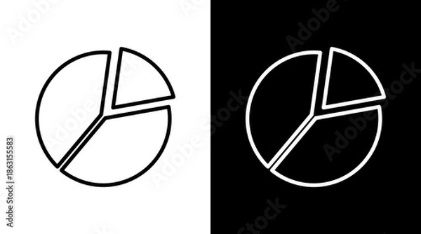 Fototapeta Pie Chart White Icon Set Vector 