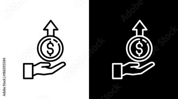 Fototapeta Profits White Icon Set Vector 