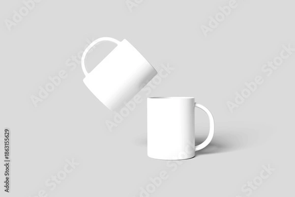 Obraz Blank mug mockup - 3D illustration