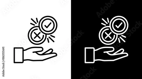 Fototapeta Decision White Icon Set Vector 