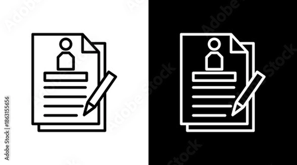 Fototapeta Curriculum White Icon Set Vector 