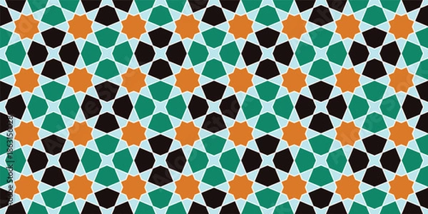 Obraz Moroccan Geometric Tile Pattern Seamless Islamic Mosaic Background