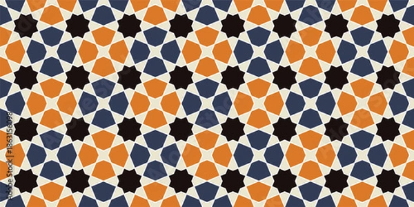 Obraz Moroccan Geometric Tile Pattern Seamless Islamic Mosaic Background