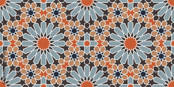 Obraz Moroccan Geometric Tile Pattern Seamless Islamic Mosaic Background