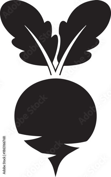 Obraz Black and white beetroot vegetable icon illustration design element