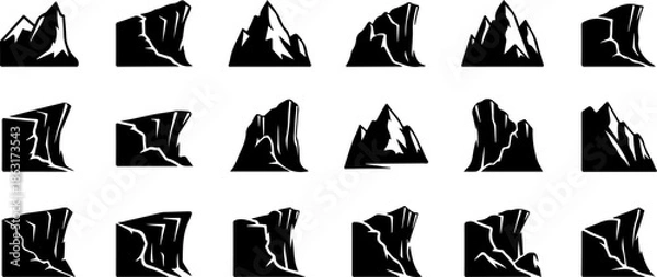 Obraz Mountain Peaks Silhouette Vector Set Collection