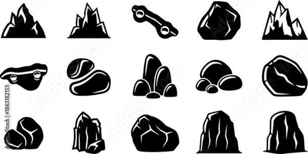 Obraz Mountain Landscape Silhouette Vector Bundle