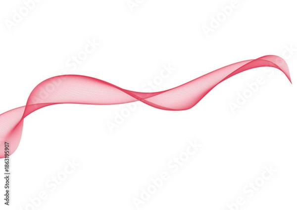 Obraz Red Sinusoidal Ribbon Wave on White