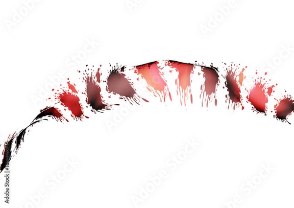 Obraz Curved Multicolored Dot Stream on White