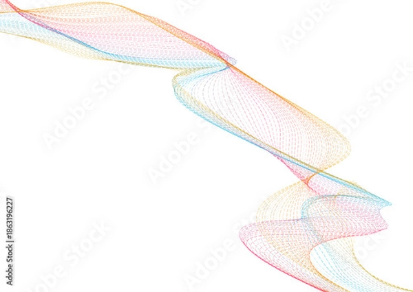 Obraz Diagonal Flowing Colorful Waves on White