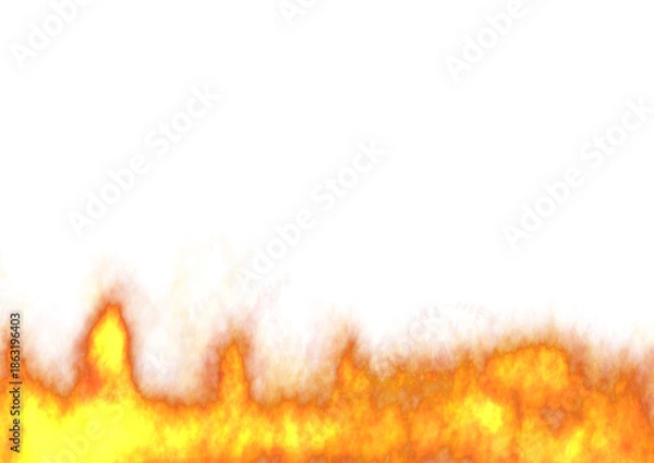Obraz Horizontal Flame Border on White Background