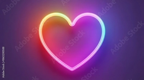 Obraz Neon Heart Glow Effect