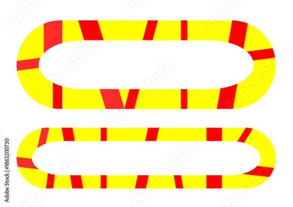 Obraz Yellow Red Striped Rounded Banner Frame Abstract Vector Design